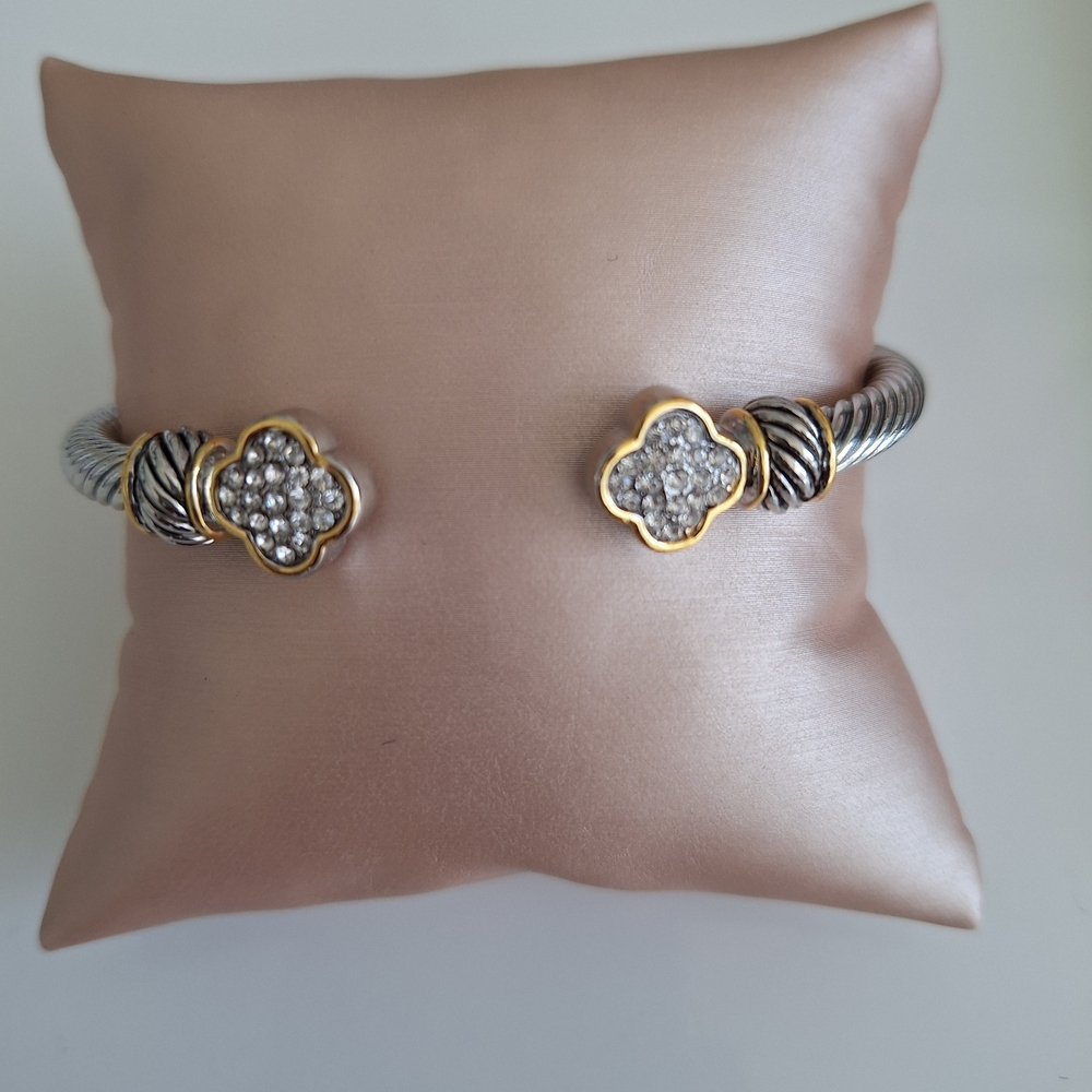 Gold and Silver Celtic Cuff Bracelet with Filigree